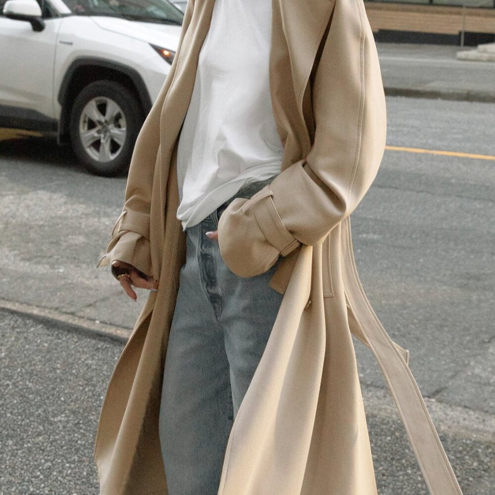 Oak + Fort Current Oversized trench coat size S